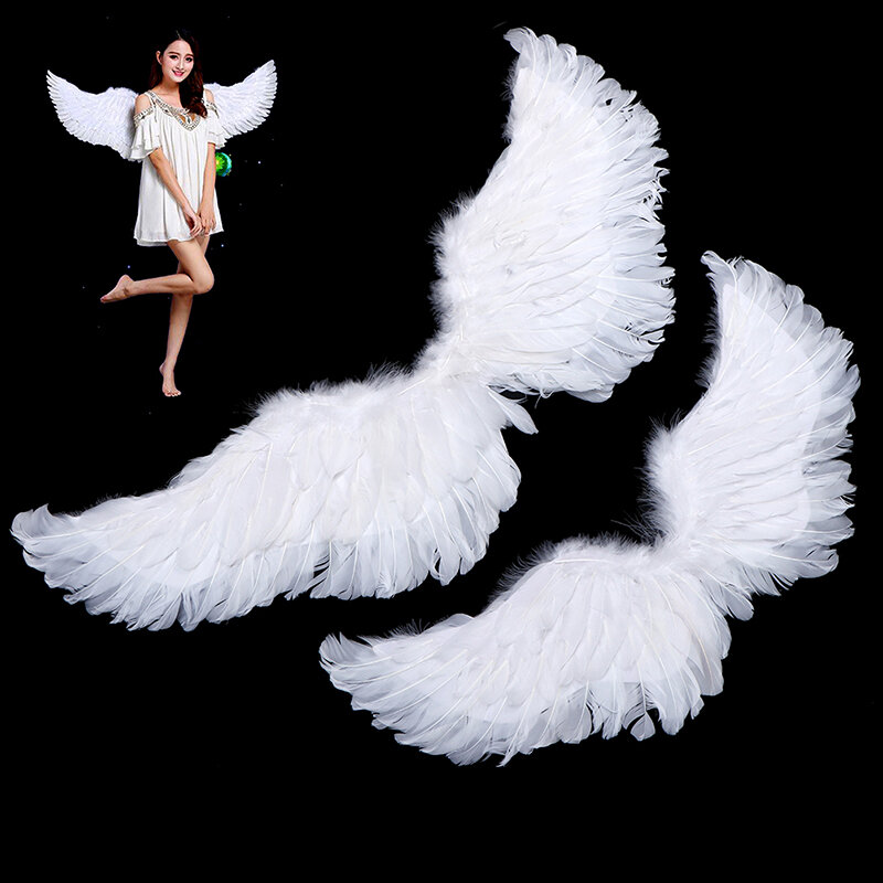 子供と大人のための白い天使の羽の翼,魔法の杖,ハロウィーンのコスプレ,伸縮性のあるストラップ,ツバロパーティー,結婚式,クリスマス,誕生日,ハロウィーン
