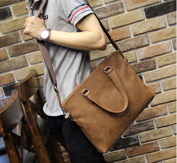 Брендовая искусственная кожа Crazy horse мужская сумка, винтажный кожаный деловой портфель мужской портфель, мужская дорожная сумка-тоут, сумка для ноутбука