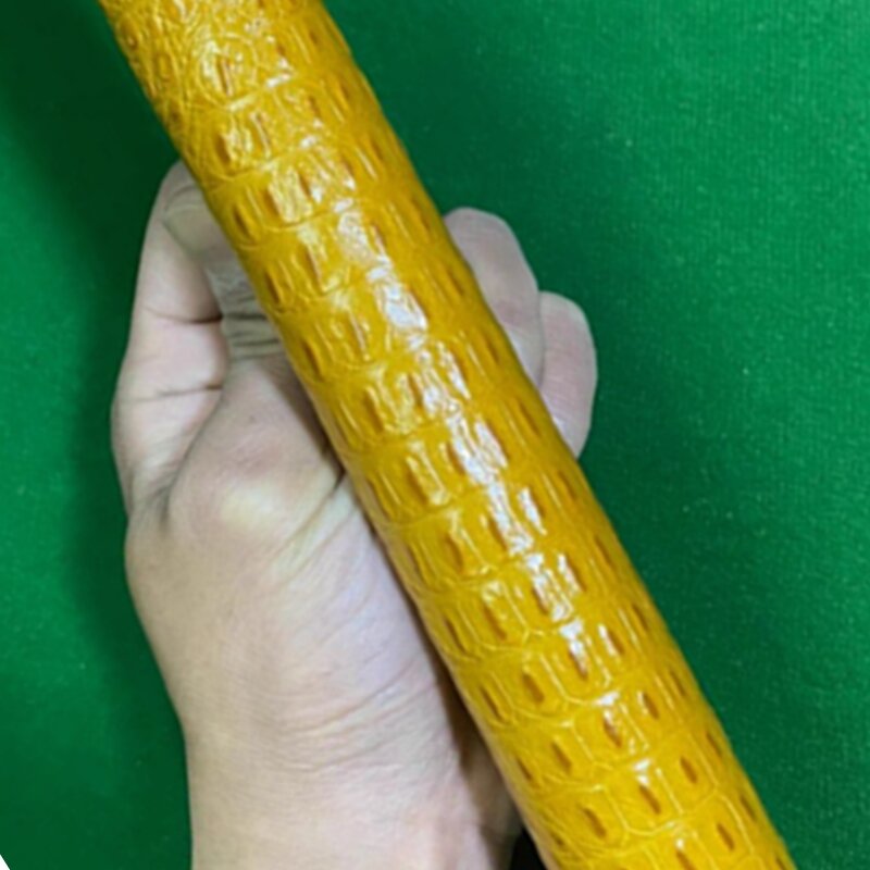 Cue Grips Yellow Embossed Leather Wrap Pool Billiards Butt Genuine Leather Thickness 0.6mm-Quality DIY Wrap Crocodile-Stone Wave