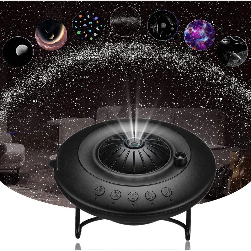 LED UFO Star Projector, 8 em 1, Luz Noturna, Galáxia, Estrelado, Céu, Recarregável, Lâmpada, Quarto, Decoração de Teto, Crianças