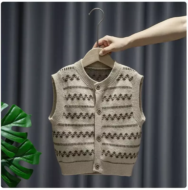 Boys Baby Clothing Suit New Children's Vest Shirt Pants 3-piece Children's Spring and Autumn Cardigan Sweater Set