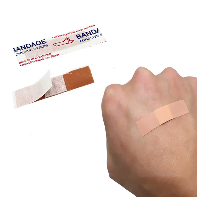 100 sztuk/zestaw wodoodporna oddychająca bandaż pierwszej pomocy bandaż samoprzylepny plaster pierwszej pomocy do pielęgnacji skóry