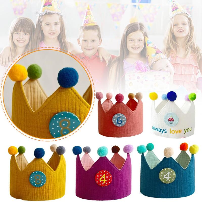 Chapeau de dessin animé mignon pour enfants, couronne de chiffres d'anniversaire, cadeau créatif pour la journée des enfants, accessoire de photographie, décor de fête d'anniversaire pour filles et garçons