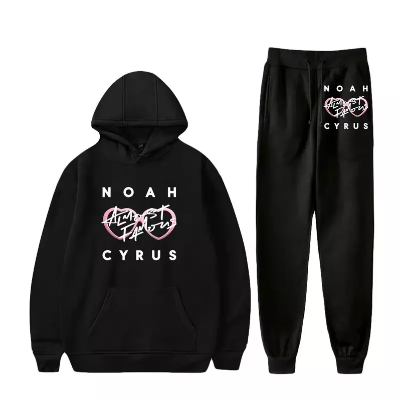 Noah Cyrus Merch Set pakaian olahraga pria, Sweatshirt hoodie kasual + celana olahraga Set 2 potong Pullover mode pakaian jalanan