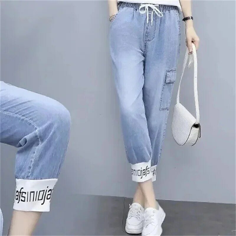Костюм женский джинсовый из двух предметов, модная спортивная одежда, повседневный свободный комплект из 2 предметов, лето 2020