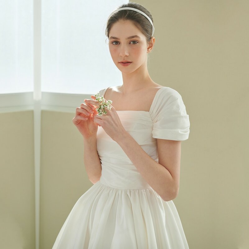 Coreano cetim vestido de baile feminino, vestidos de noiva, robe de casamento, adequado para noivas, vestido de festa, 2023