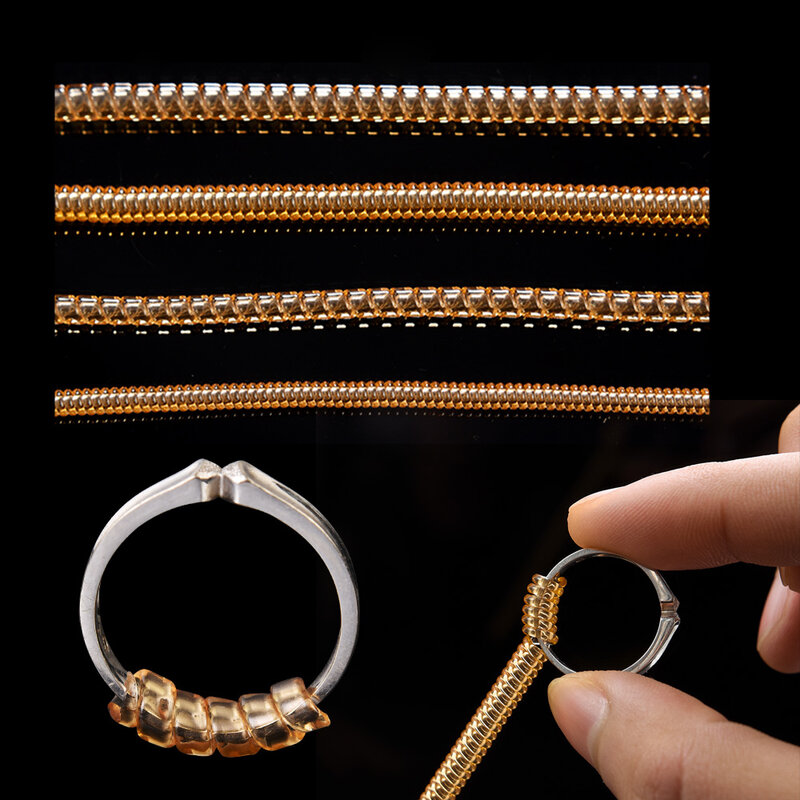 Herramientas de joyería para hombre y mujer, Clips invisibles para anillo suelto, tensor de ajuste Invisible con base en espiral, ajustable