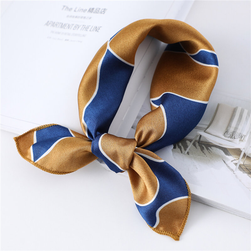 2020 hohe qualität silk schal frauen square neck haar foulard schals für damen mode print stirnband weibliche hand kopftuch