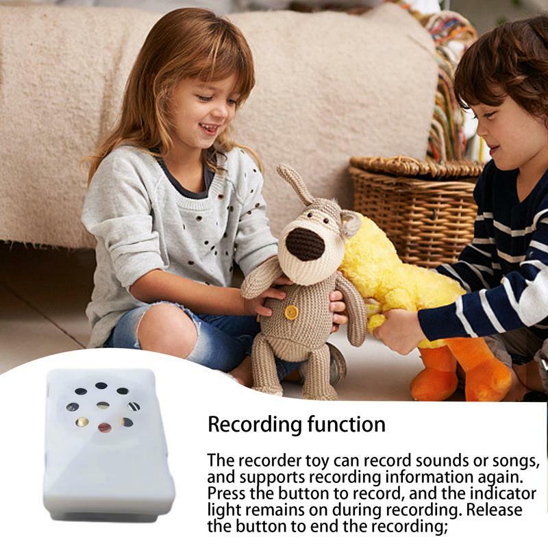 Mini Square Voice Recording Device para Stuffed Animal, Caixa Gravável, Inserir, Gravador de Voz, Brinquedo