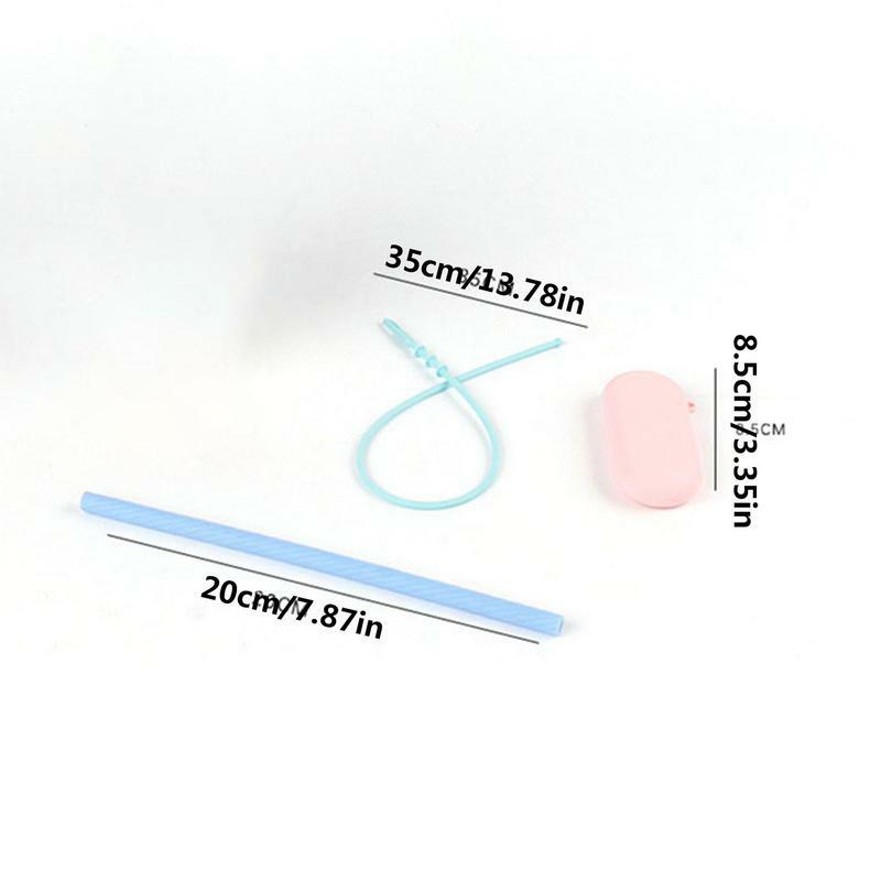 Silicone Bent Straws Reusable Straws Kit For Children's Drinking Colorful Drinking Straw Set For Cocktails Tea Juice Mixed
