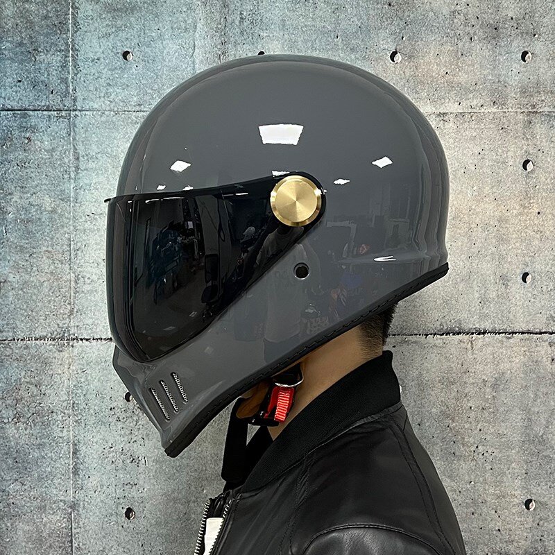 Dot 승인 오토바이 풀 커버 빈티지 헬멧, 카페 크루저 헬멧, PC 렌즈, 스웨이드 안감