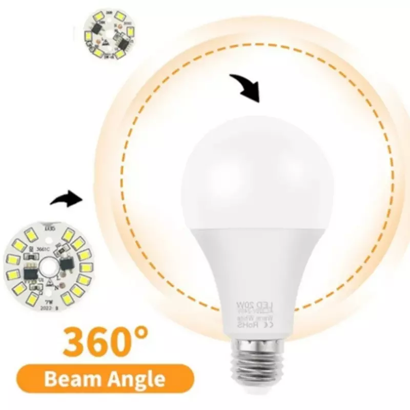 YzzKoo-SMD LED Bulb Patch Lamp, Módulo Circular, Placa de Fonte de Luz, AC 220V, Downlight Chip, Spotlight