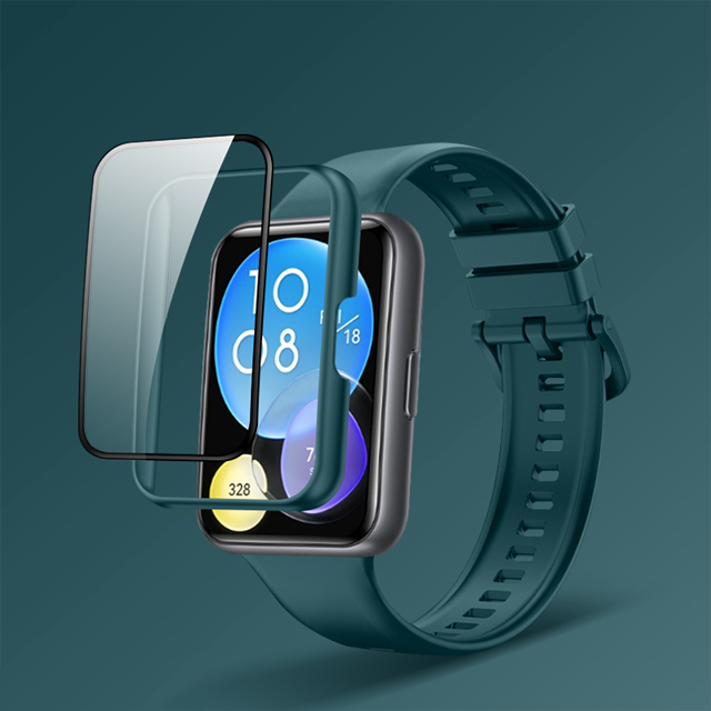 Glas + Case Voor Huawei Horloge Fit 2 Protector Accessoires Smart Horloge Pc Volledige Bumper Cover Gehard Glas Voor Huawei fit2 Band