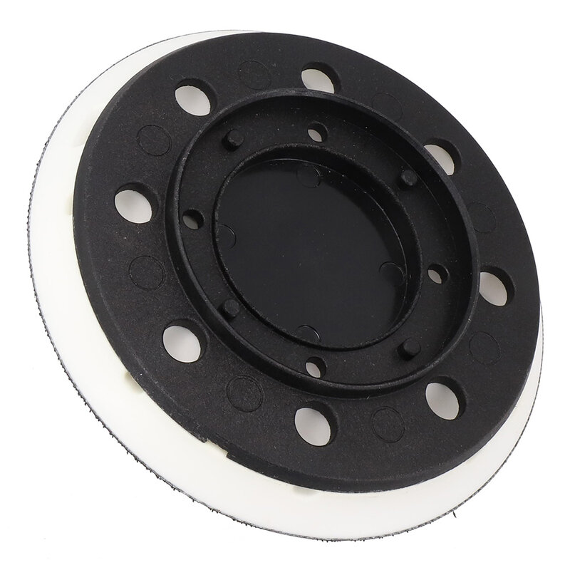 Backing Pad Sanding Pad Stable White+Black Plastic+PU Replacement Short Loop Hook 1 Pc 8 Holes Easy To Install