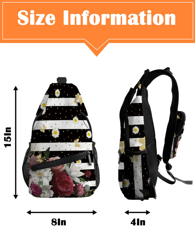 Нагрудная сумка для мужчин и женщин, Повседневная Спортивная дорожная водонепроницаемая сумка-мессенджер с рисунком маргаритки, бабочки, цветов