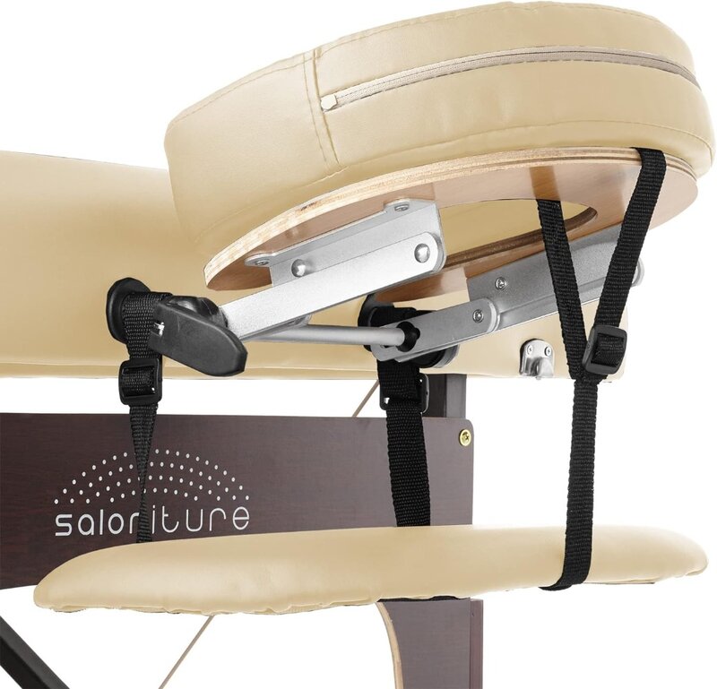 Saloniture Professional Portable Lightweight Bi-Fold Memory Foam Massage Table with Reiki Panels - Includes Headrest