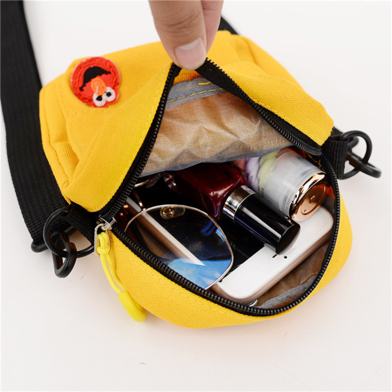 작은 캔버스 가방, 여성용 크로스 바디 숄더백, 여성용 메신저 동전 지갑, 만화 휴대폰 숄더백, 핸드백