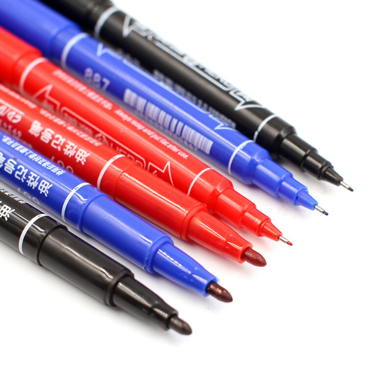 ダブルチップペン,ピース/セット/0.5mm,黒,青,赤,油絵,学生,学校,事務用品用