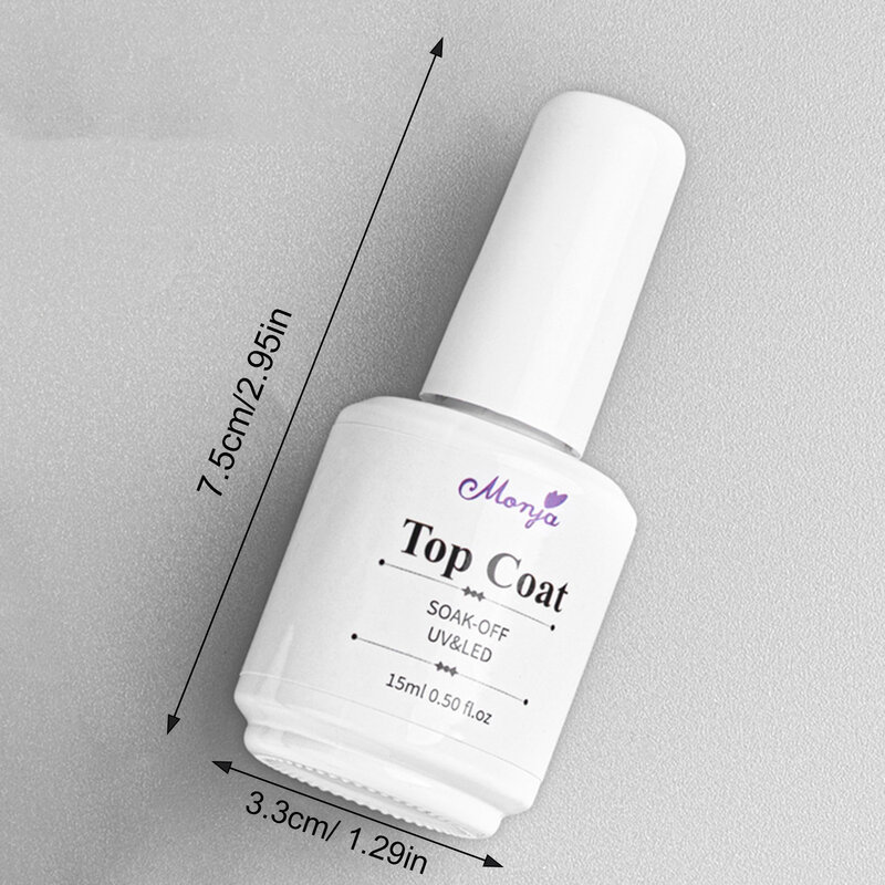 15ml Top Coat No Wipe For Gel Nail Polish Quick-drying Ultra Shiny Nail Gel UV LED Nail Art Home and Salon DIY Manicure Tools