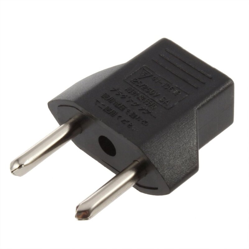 Universal EU Adapter Plug 2 Flat Pin To EU 2 Round Pin Plug Socket Power Charger Travel Necessity Household Use