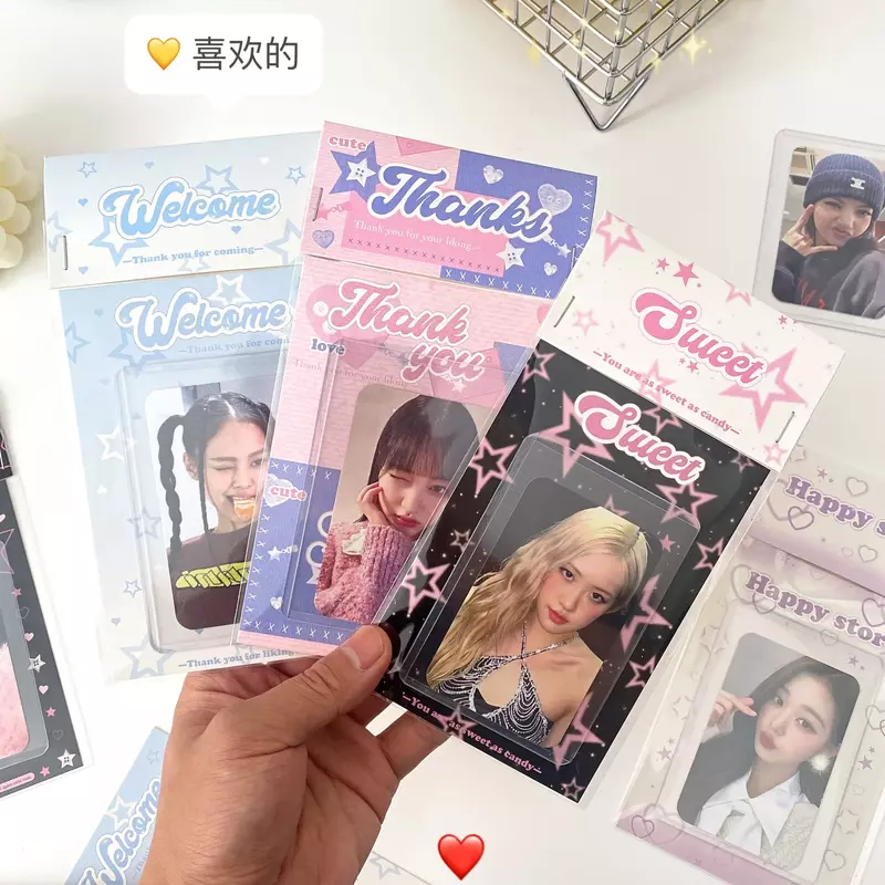 5 Set/paket kartu foto kepala dan tas kemasan belakang semua Set perhiasan dekorasi toko lengkap dan kemasan hadiah DIY kartu foto idola Kpop