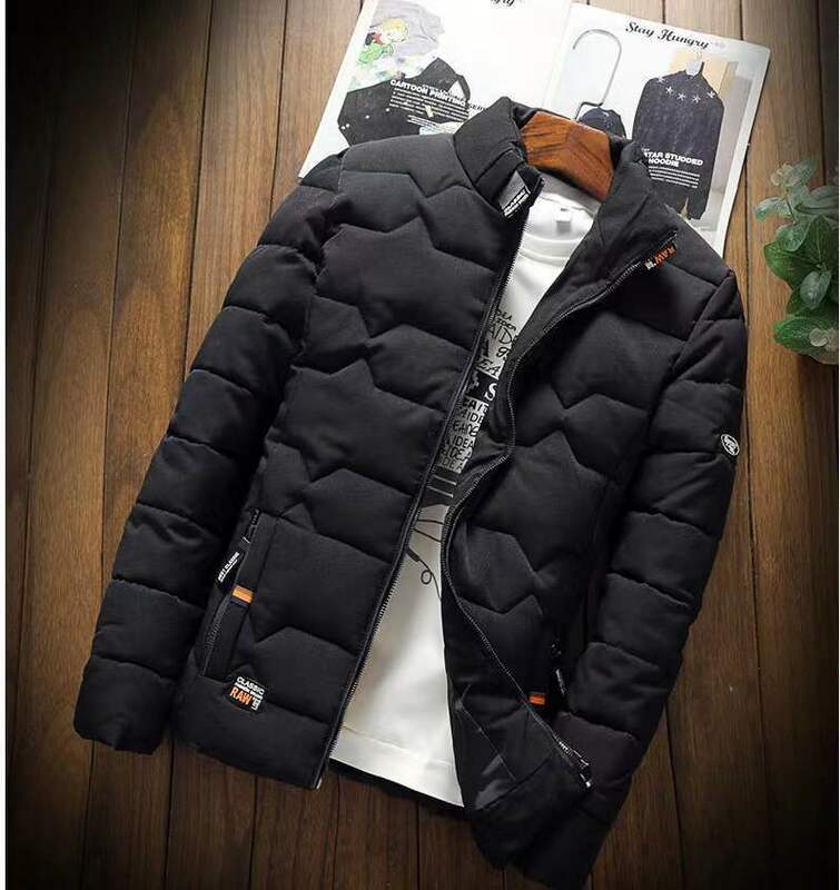 Autumn Winter Jacket Men Thicken Warm Cotton-padded Mens Jackets Slim Fit Stand Collar Youth Winter Jackets and Coats For Me