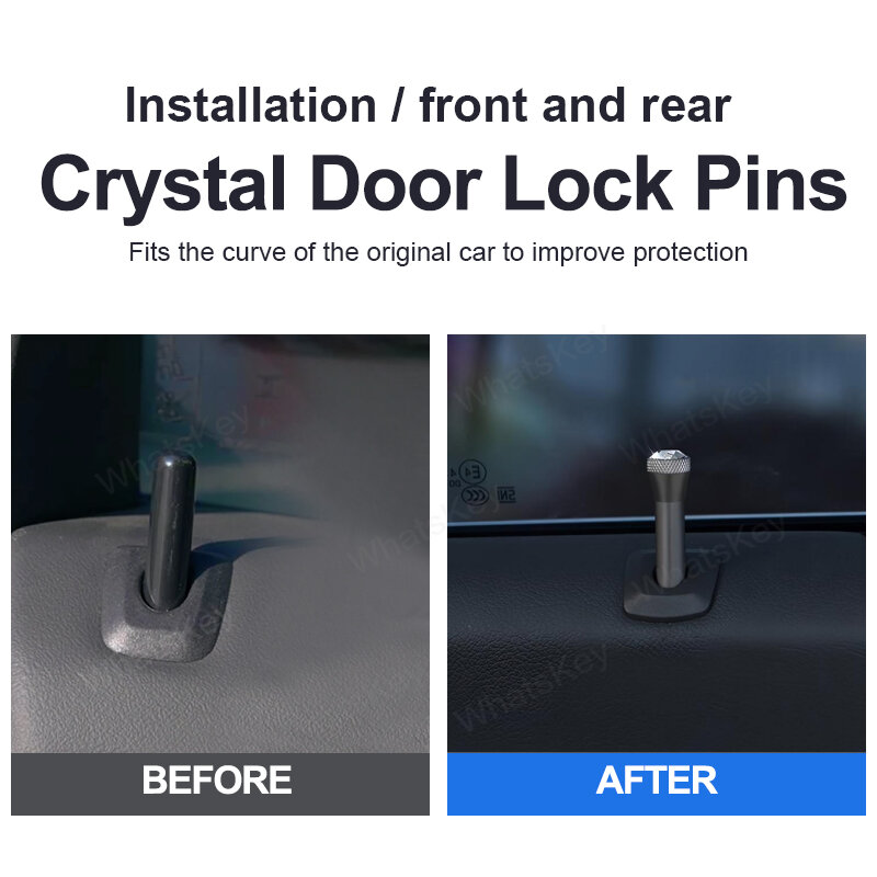 Universal Crystal Door Pin Lock para BMW, fácil de instalar, acessórios Interior do carro, todos os modelos, F10, F20, F30, G20, G30, G05, Mini Cooper