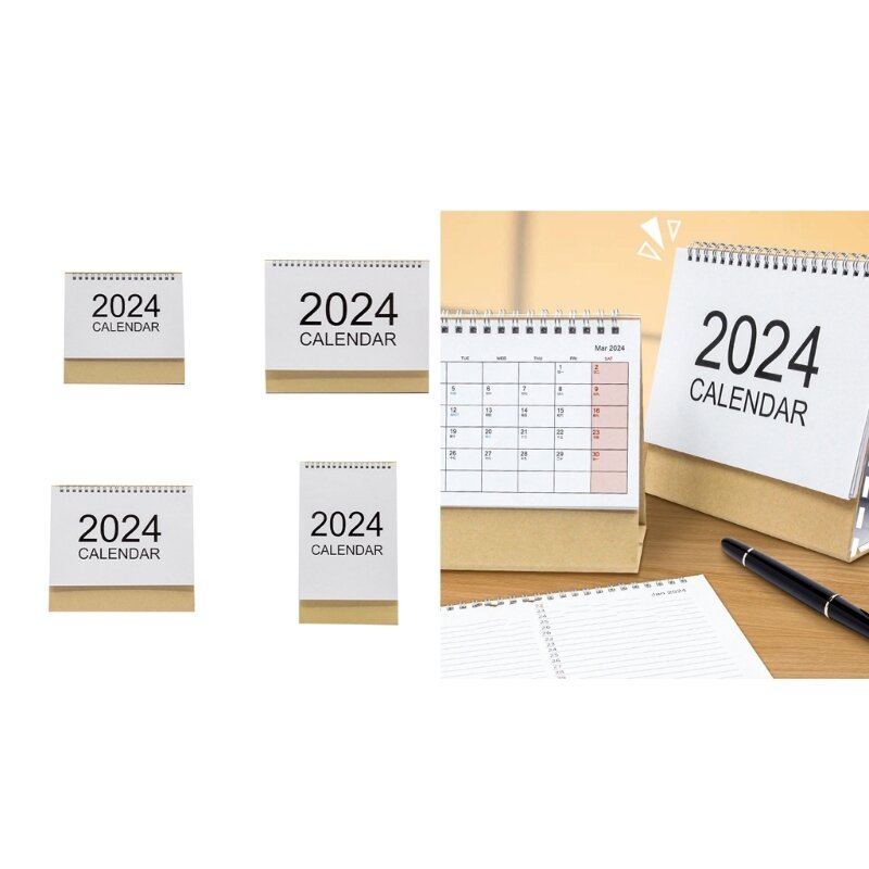 co231 Mini calendario da tavolo 2024 per decorazione degli uffici domestici per l'agenda quotidiana