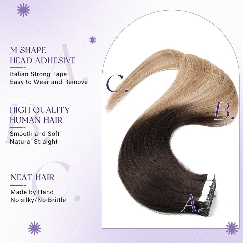 ZURIA prosta Mini miarka w doczepy z ludzkich włosów niewidocznej skórze klejąca 16 "naturalne treski do włosów wiązane peruka dla kobiet
