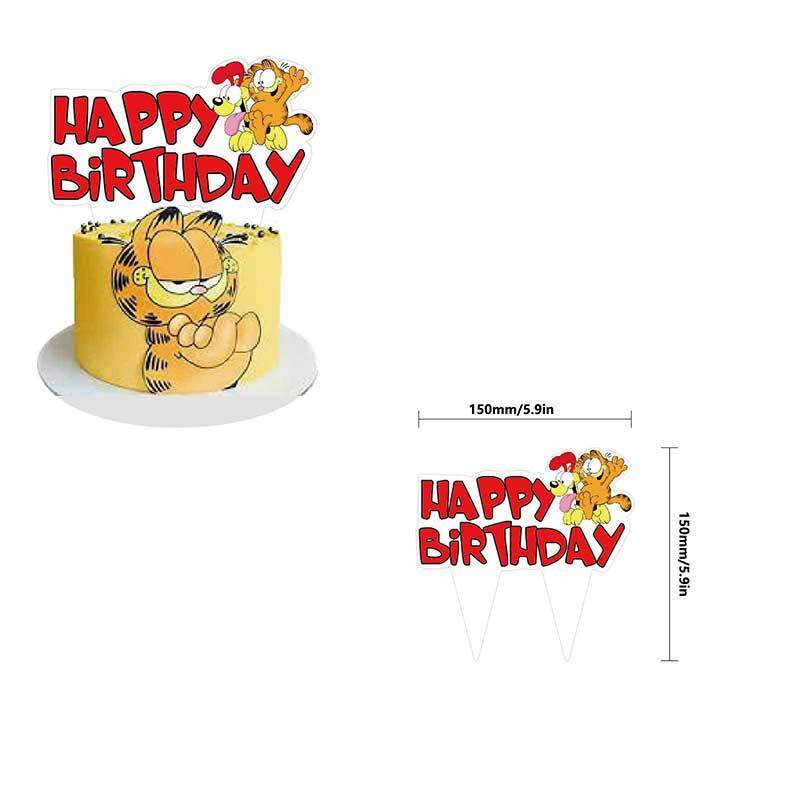 Garfielde de gato para decoración de fiesta de feliz cumpleaños, globo de juguete para niño, adorno de pastel, pancarta, decoración del hogar para Baby Shower