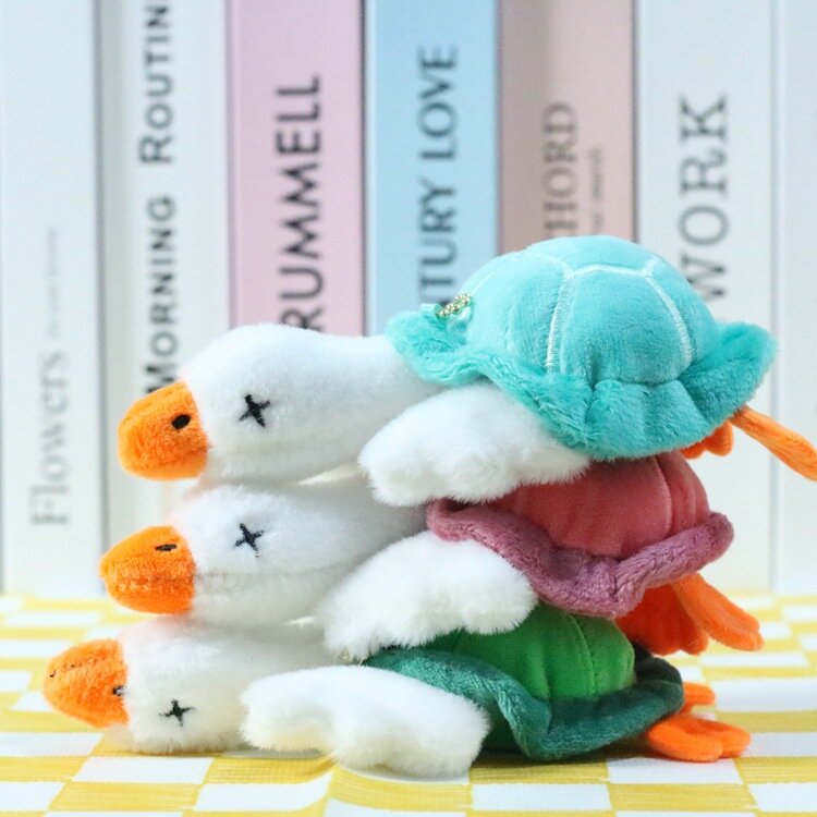 Cartoon Cute Big White Goose Plush Doll Chaveiro Pingente Animais Turtle Plush Soft Stuffed Toys Pendant Kids Birthdays Gift