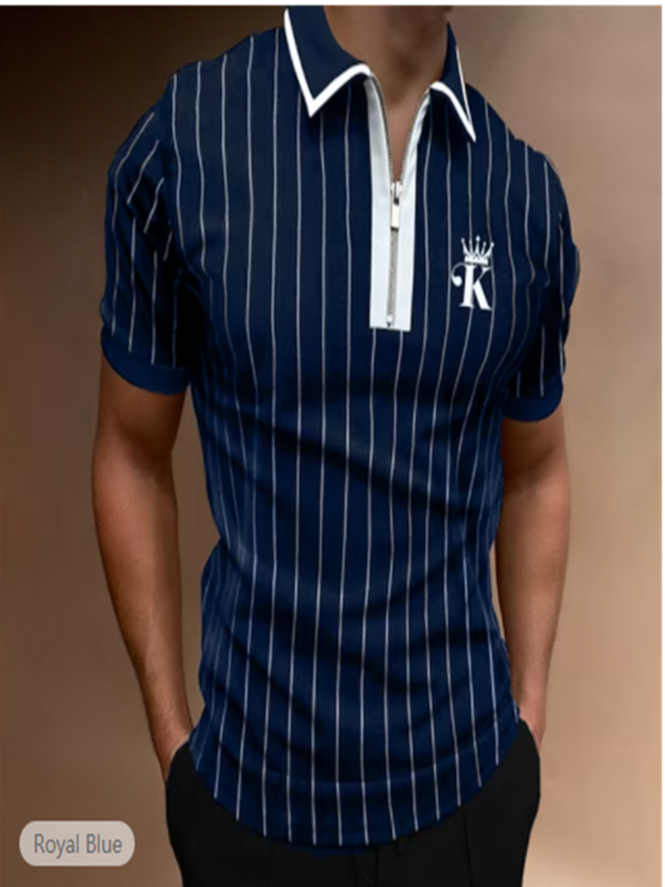 Męska koszulka Polo letnia koszulka z krótkim rękawem koszulka Polo koszulka topy męska klapy z zamkiem błyskawicznym Casual koszulka Polo koszula męska