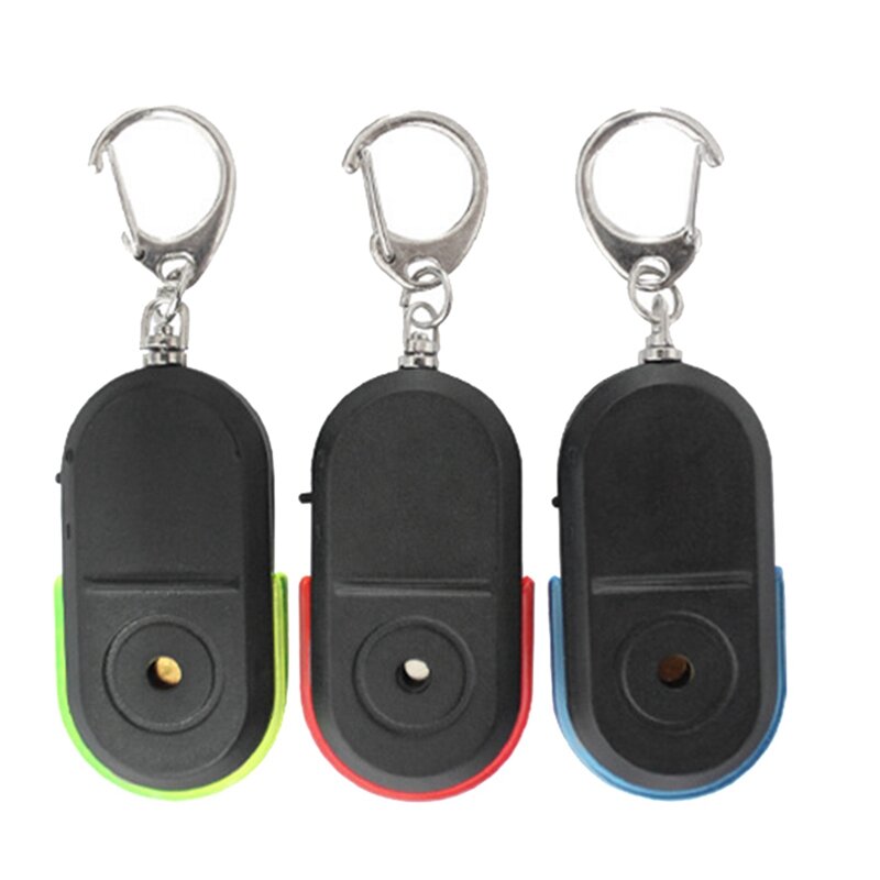 2X Anti-Lost Whistle Key Finder Wireless Alarm Smart Tag Key Locator Keychain Tracker Whistle Sound LED Light Tracker