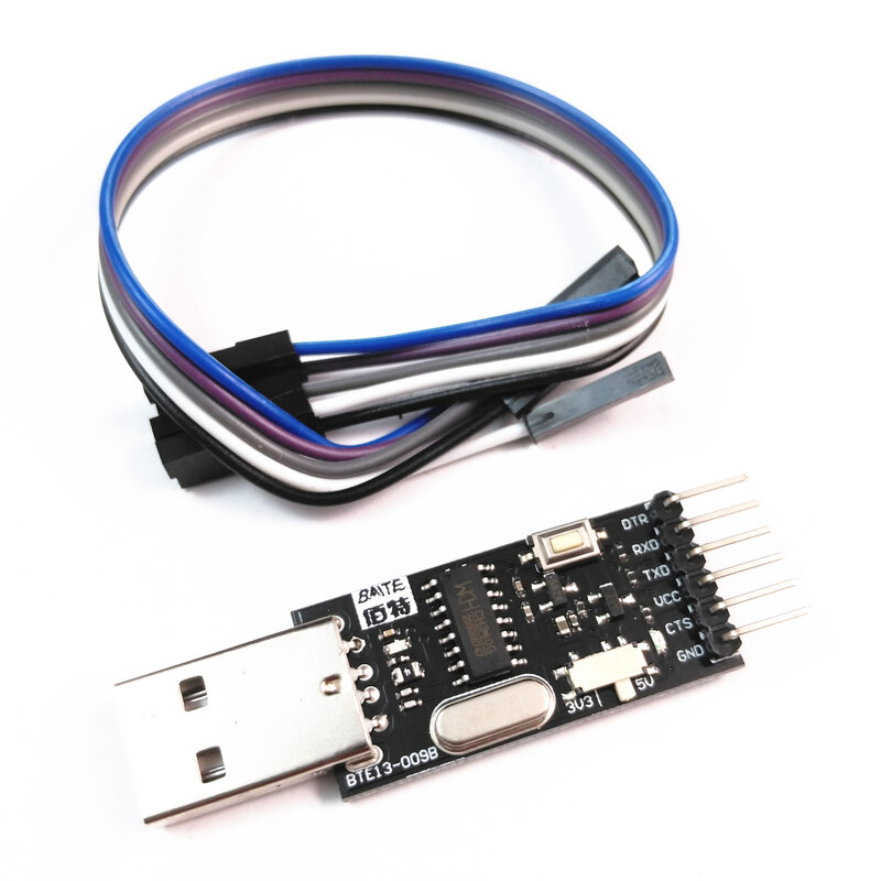 ตัวแปลง USB เป็น TTL โมดูล UART สวิตช์3.3V/5V CH340 CH340G สำหรับกุญแจรีเซ็ต STC บูตเย็นหรือโปรมินิ MEGA328/MEGA168พอร์ต6Pin