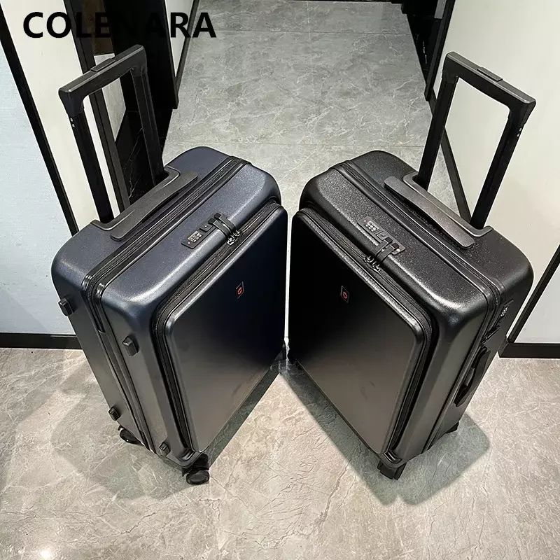 Деловой чемодан COLENARA, 20-дюймовый бордовый ящик для ПК, передняя открывающаяся тележка для ноутбука, Женская дорожная сумка чехол 24, ручной чемодан