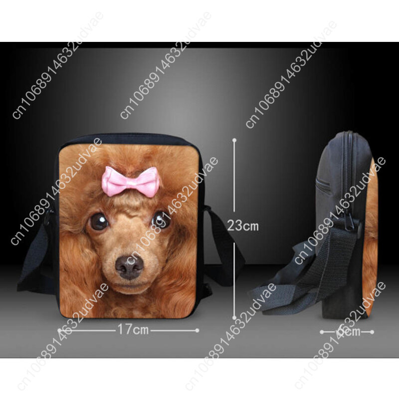 Bulldog Pug Dog Mini Messenger Bag para mulheres, Kids School Bags, Girls Shoulder Bookbag, Travel Crossbody Bag, Melhor Presente de Natal