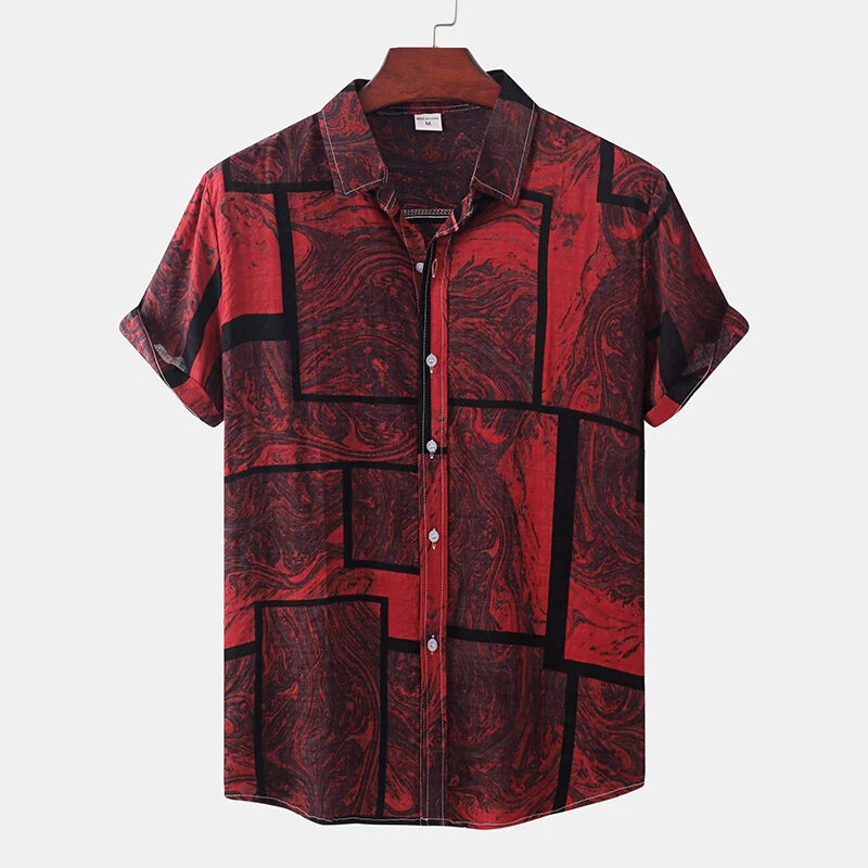 Męskie markowe ubrania nadruk w paski koszule za duże lato 2024 podróżują na hawajskie hawajskie ulica Harajuku Camisa Masculino