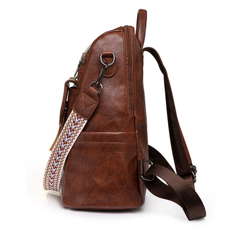 Женская сумка на плечо большой емкости, винтажный рюкзак, практичная сумка из искусственной кожи, дорожные рюкзаки для