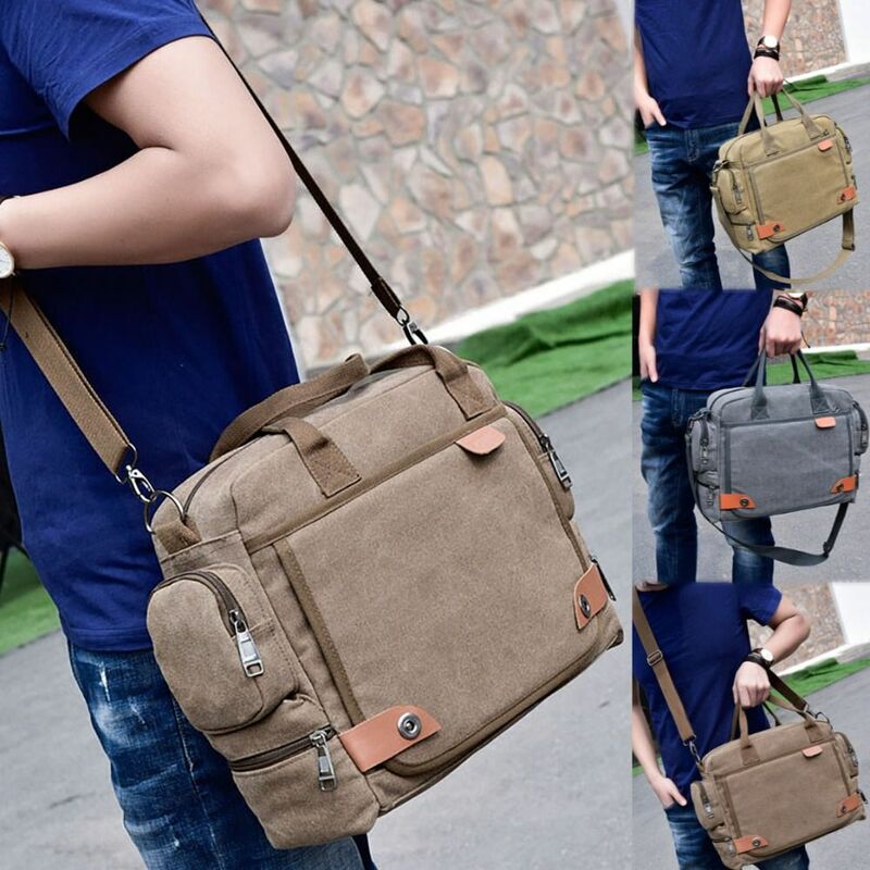 Large Capacity Briefcase Casual Wear Resisting Water Resistant Messenger Bags Canvas Shoulder Crossbody Bag Commuting
