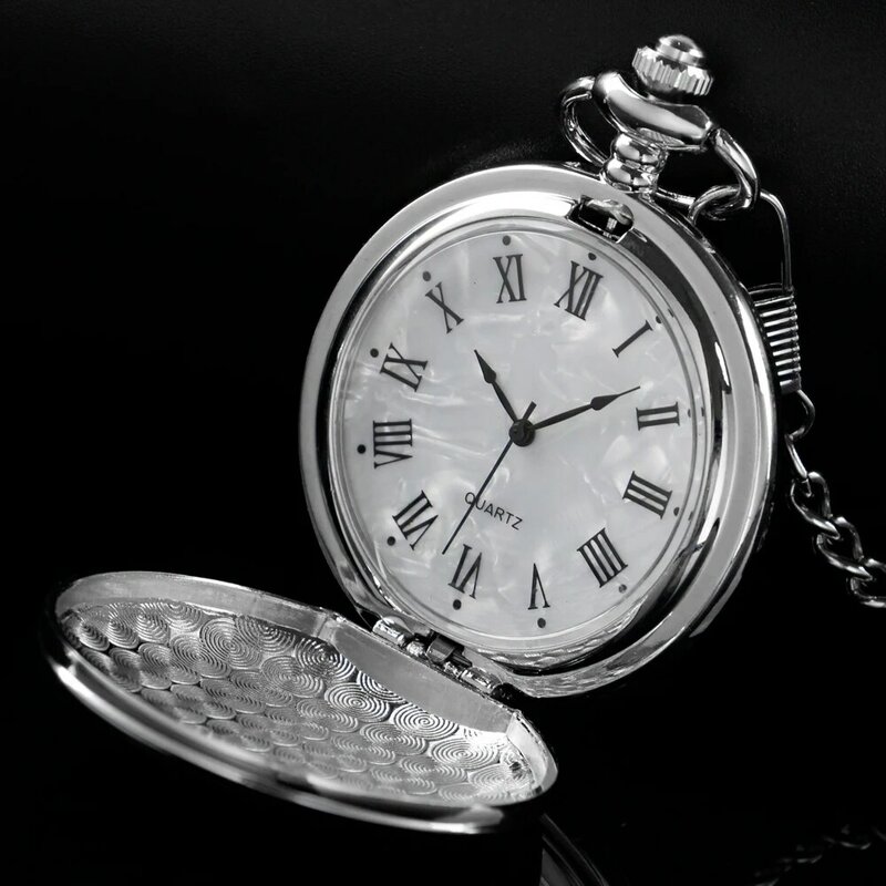 Classic Silver Necklace Quartz Pocket Watch Casual Fashion Women's Men Chain Watches Gift Clock CF1902