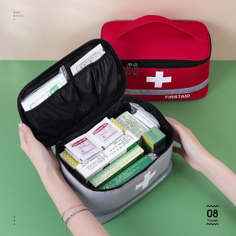 الإسعافات الأولية الطب تخزين حقيبة المحمولة في الهواء الطلق حقيبة الإنقاذ المنزلية للأطفال سعة كبيرة مجموعة طبية التخزين المنظم
