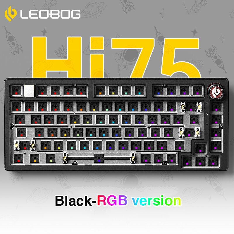 LEOBOG-Kit de teclado mecánico Hi75, teclado Barebone personalizado, estructura de junta retroiluminada RGB, intercambiable en caliente