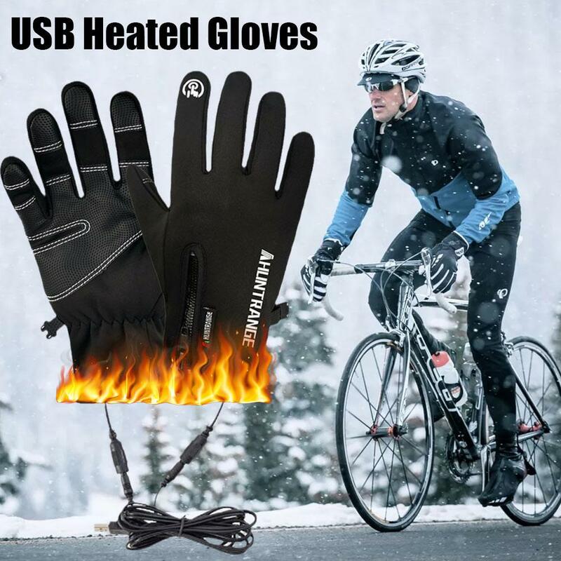 Podgrzewane rękawice elektryczne USB utrzymują ciepło w dłoniach podczas korzystania z ekranów dotykowych do polowania na motocykl wędkarski