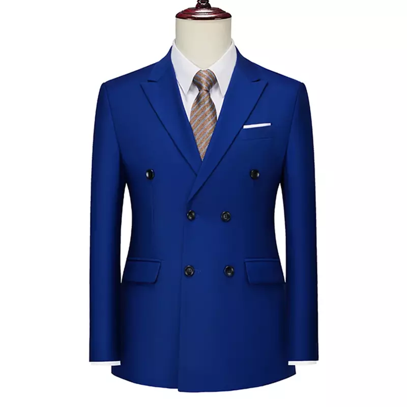 Зеленый двубортный деловой мужской пиджак, индивидуальный заказ, облегающий свадебный пиджак для жениха, однотонный Блейзер, куртка, 2022, 6XL