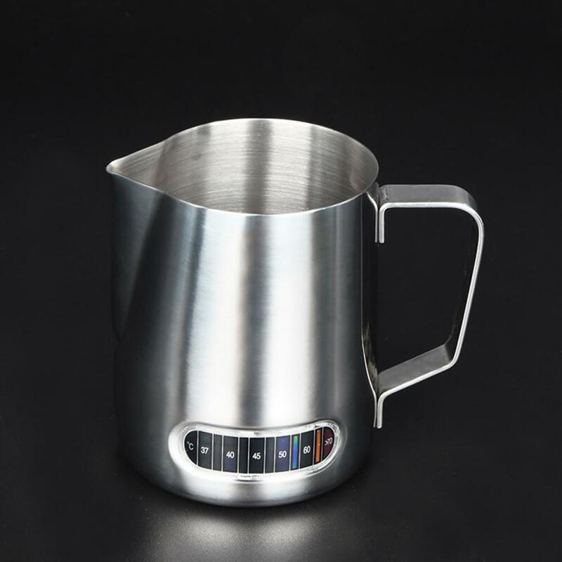 Jarra de espuma de leche de café con sentido de temperatura, jarra de Espumador de leche de Arte Latte, herramienta de medición de café Espresso Barista, 350/600ml