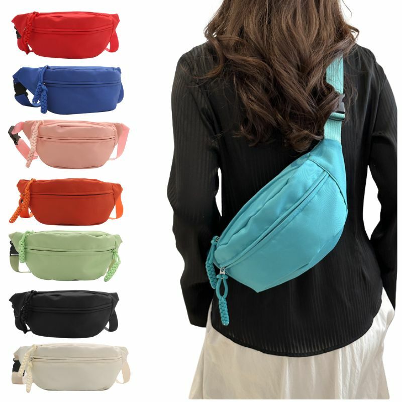 Bolsa de cintura impermeável para mulheres e homens, Sling Chest Bag, Alça ajustável, Travel, Sports, Running