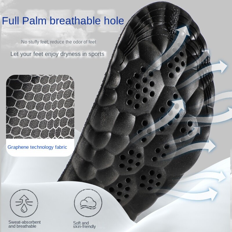 SamRera 4D графеновые ортопедические стельки для обуви, антибактериальная дезодорирующая вставка для поглощения пота, спортивная обувь, прокладки для бега