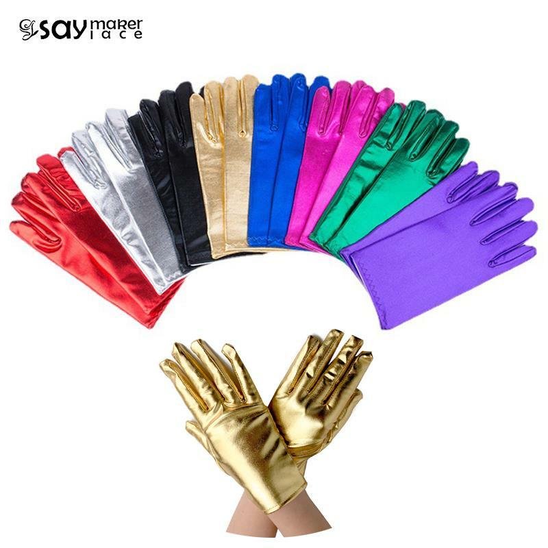 1Pair Five Finger PU Leather Gloves Driving Show Pole Dance Mittens For Women Men Party Gloves