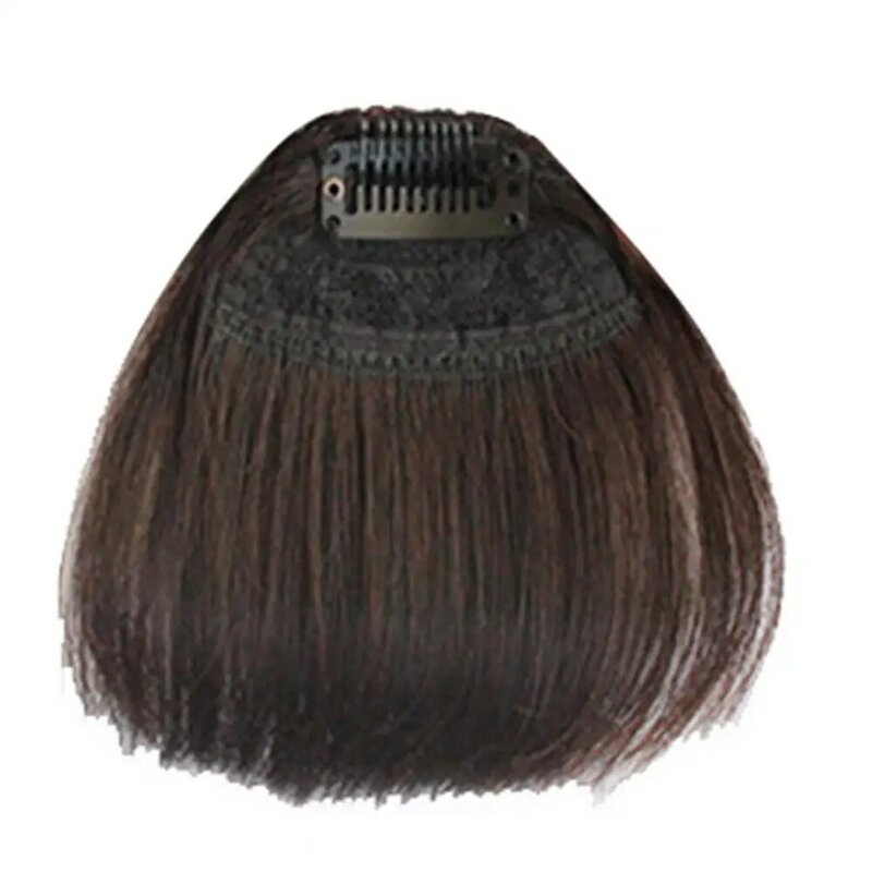 Extension de perruque invisible comique avec frange à clipser, fausse frange synthétique, postiche marron noire, perruques à franges à clipser