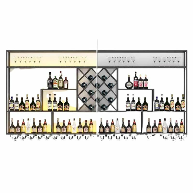 Black Whisky Holder Wine Racks Organizer Modern Bar Display Cabinet Wine Rack Industrial Wall Commercial Wijnkast Decoration